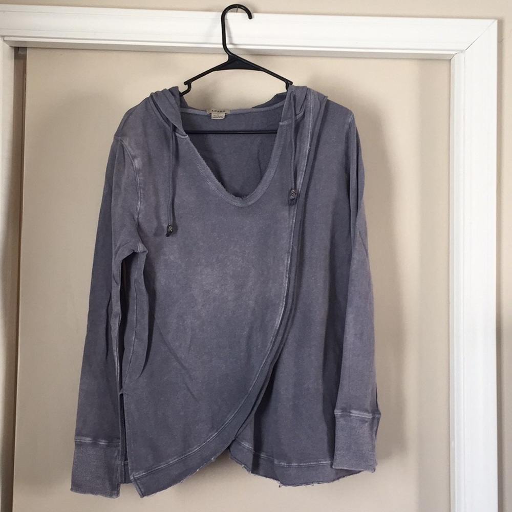 Layered gray sweatshirt